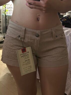 Boom Boom Jeans Beige High Waist Women’s Shorts